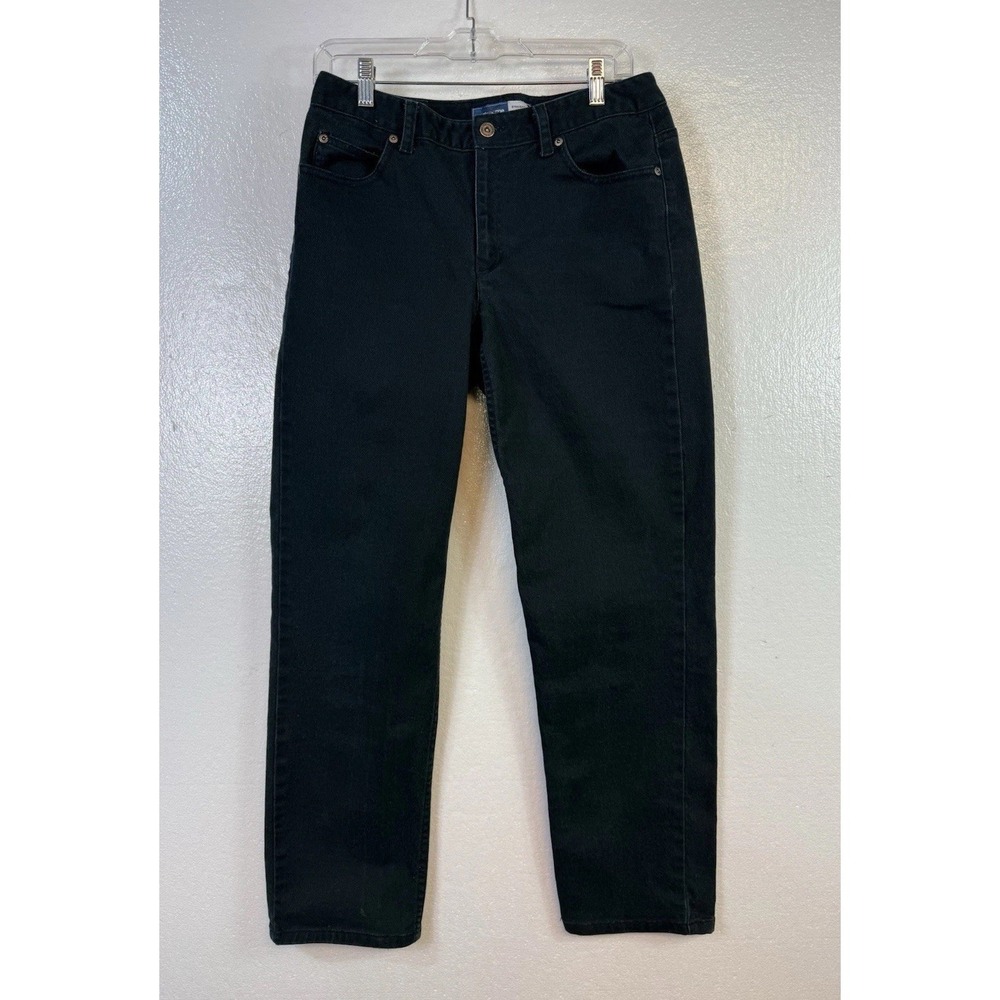 Liz‎ Claiborne Jeans Womens Sz 10R Dark Green Denim Straight Stretch Girlfriend